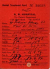 S.R. Hospital dental treatment card